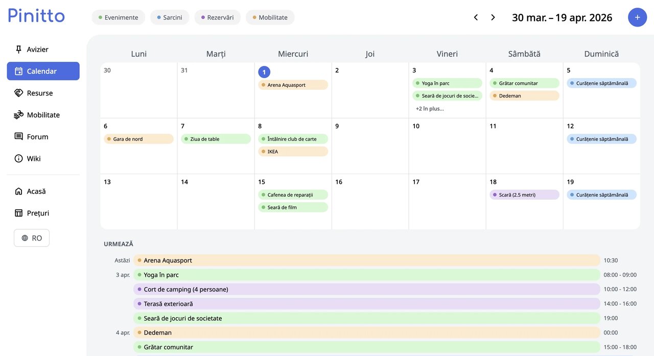 Pinitto calendar feature image
