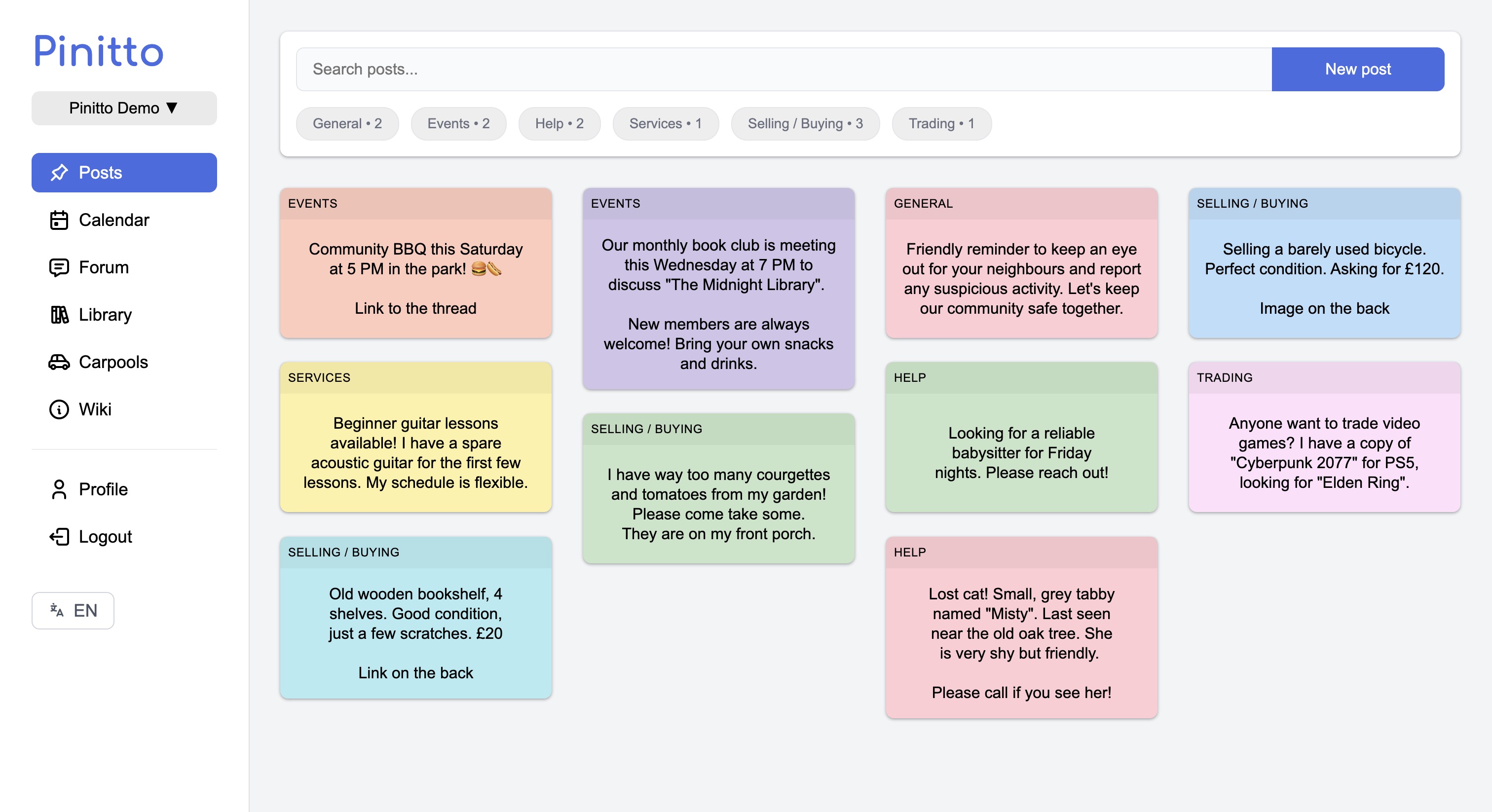 Pinitto App Screenshot 1